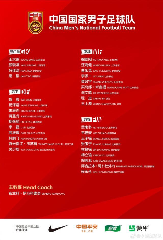 博鱼电竞官网-国足名单：侯永永吴少聪杨立瑜入选 武磊因伤缺席